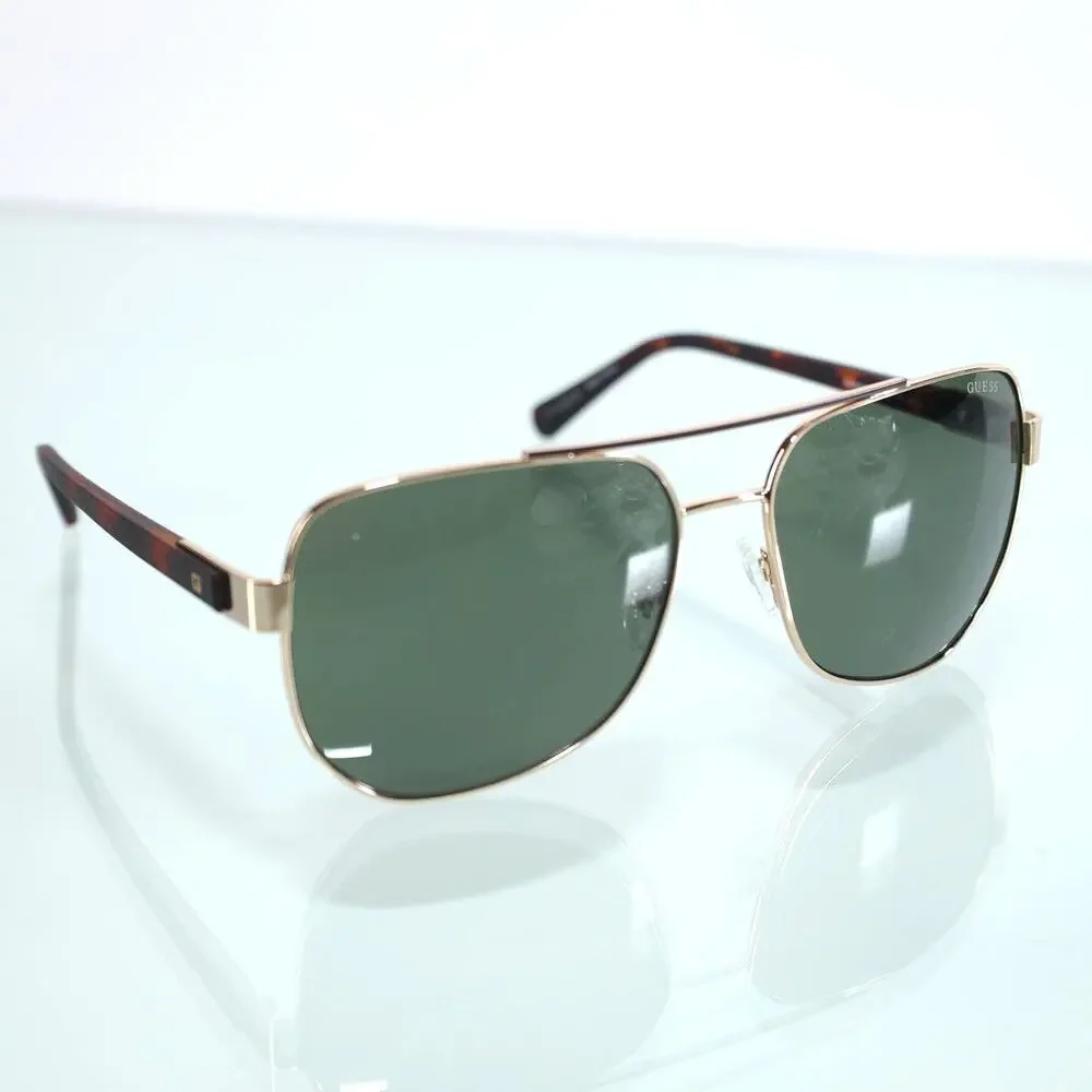 GUESS Metal Pilot Aviator Sunglasses – Gold / Green – NWT
